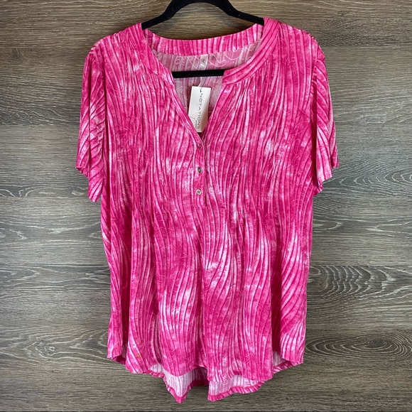 NY Collection Tops - NY collection Fuchsia Blouse 1X NWT